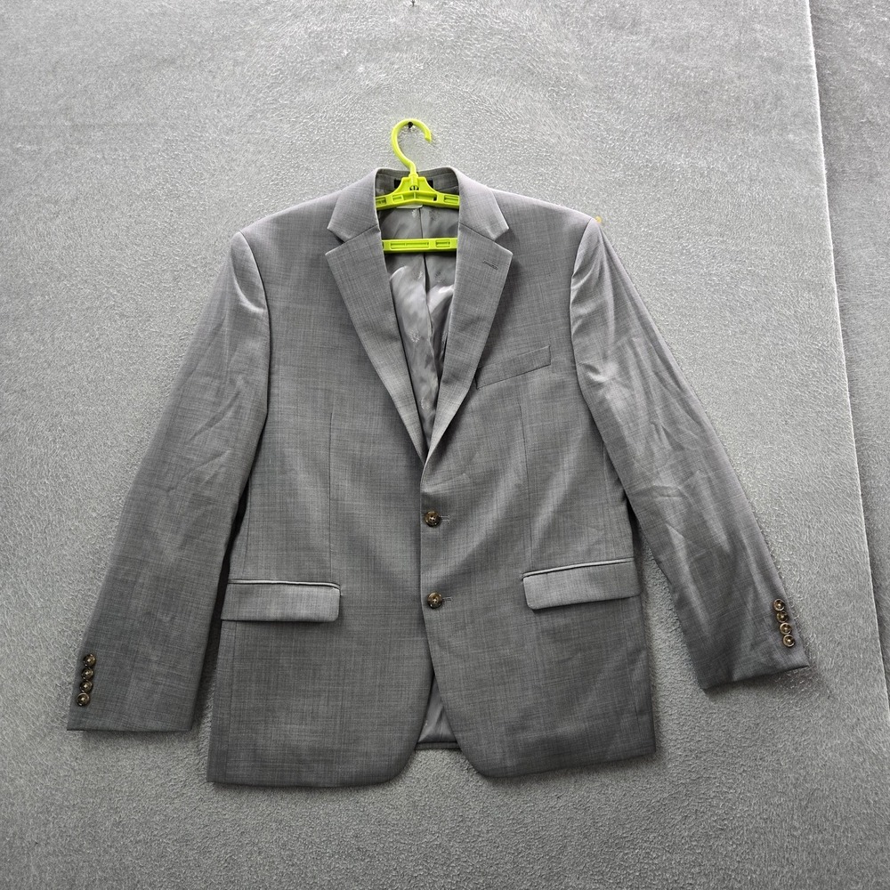 Lauren Ralph Men Blazer 42R Gray‎ Wool Sport Coat Button Long Sleeve